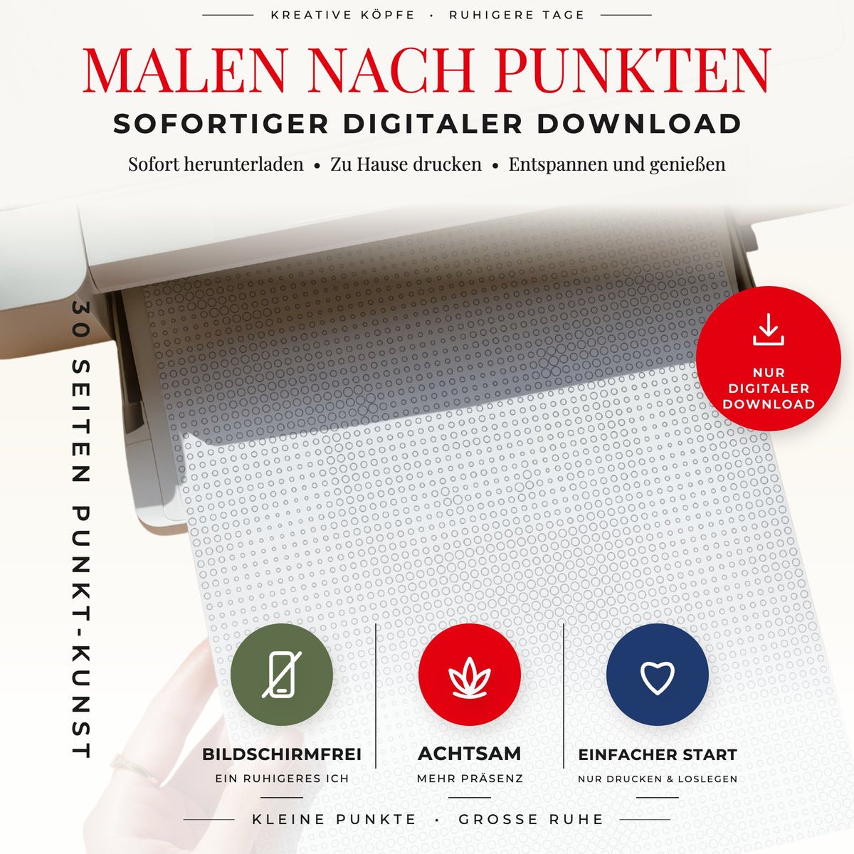 Druckbares Einfache Weihnacht Punktmalerei-Buch für A4- und US-Letter-Seiten