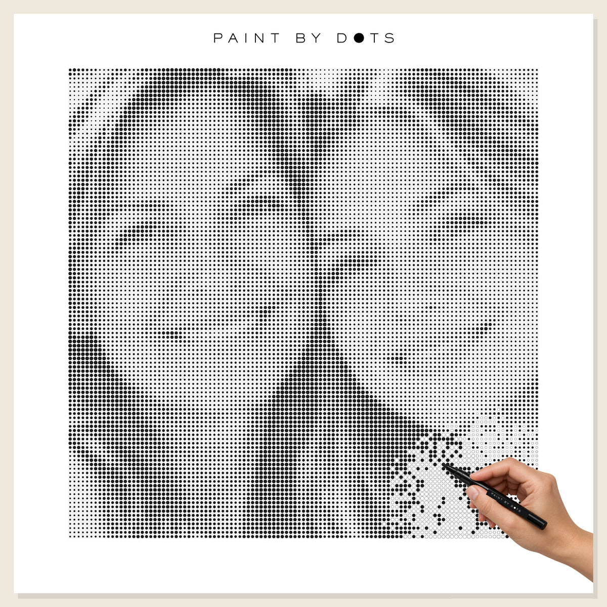 Persönliche Punktmalerei nach Foto beim Ausmalen mit einem Paint By Dots Filzstift