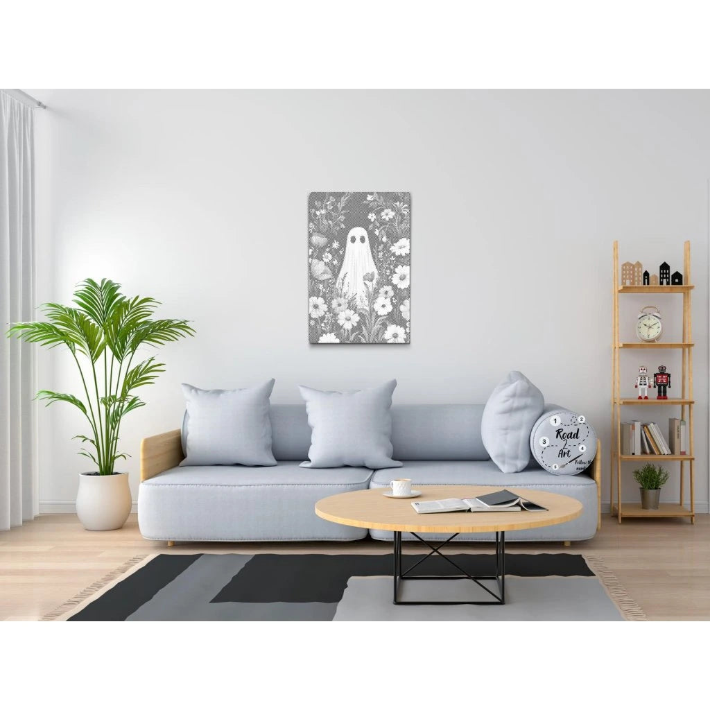 Geist im Blumenfeld | Punktmalerei Set als fertiges Punktmalerei Kunstwerk