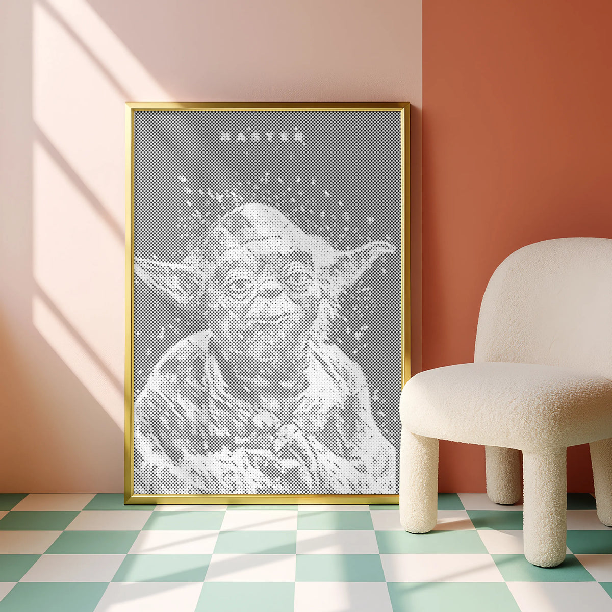 Der stille Meister | Punktmalerei Set als fertiges Punktmalerei Kunstwerk